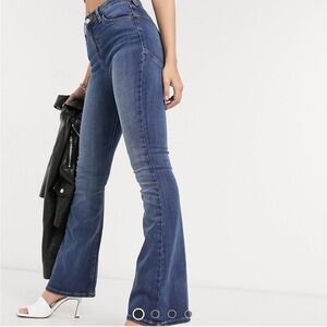 ASOS Design petite high rise flare jeans